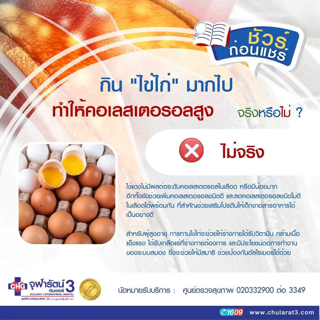 article-กิน "ไข่ไก่" มากไป ทำให้คอเลสเตอรอลสูง จริงหรือไม่